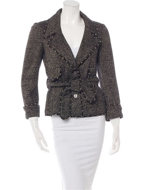 chanel inspired tweed jackets|women's chanel style tweed jacket.